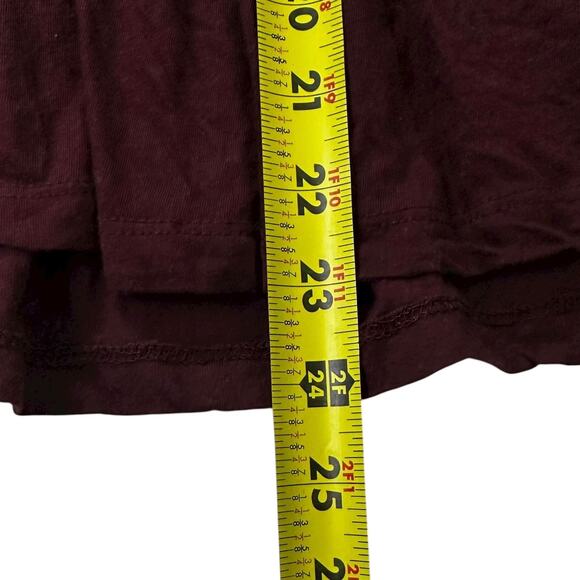 Free People Maroon Metallic Peplum Blouse Women's Top Size Small | 31-34-3 - Picture 3 of 6